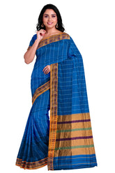 Handloom Cotton Silk Narayanpet Saree - Blue