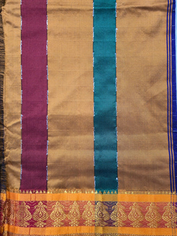 Handloom Cotton Silk Narayanpet Saree - Navy Blue