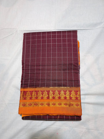 Handloom Cotton Silk Narayanpet Saree - Maroon