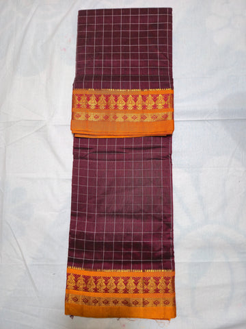 Handloom Cotton Silk Narayanpet Saree - Maroon
