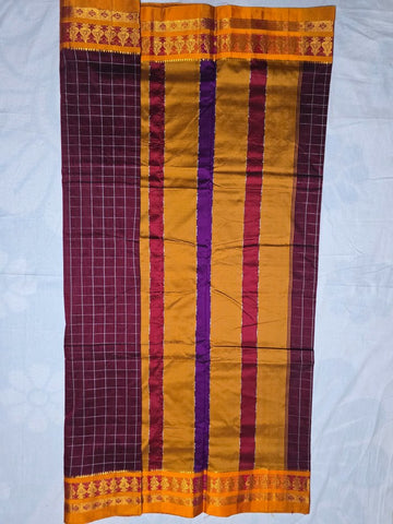 Handloom Cotton Silk Narayanpet Saree - Maroon
