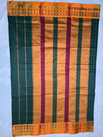 Handloom Cotton Silk Narayanpet Saree - Dark Green