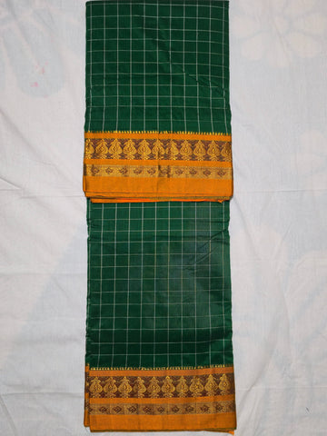 Handloom Cotton Silk Narayanpet Saree - Light Green