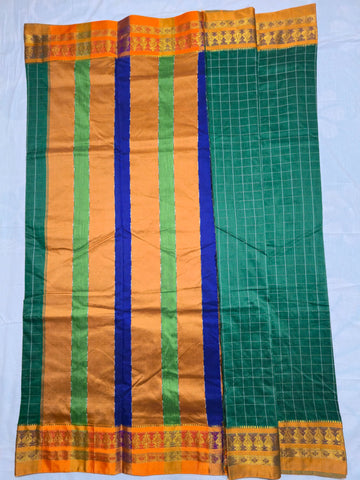 Handloom Cotton Silk Narayanpet Saree - Light Green