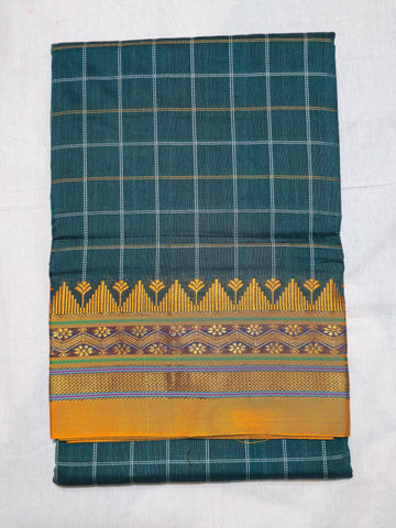 Handloom Cotton Silk Narayanpet Saree - Bright Blue