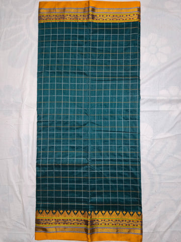 Handloom Cotton Silk Narayanpet Saree - Bright Blue