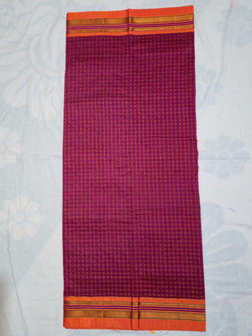 Handloom Pure Cotton Silk Diamond Star Zari Border Saree - Pink