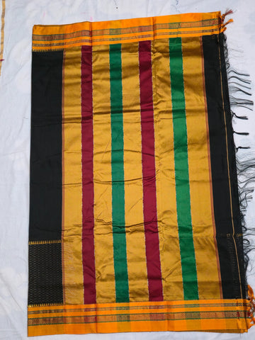 Handloom Pure Cotton Silk Satin Skirt Border - Black