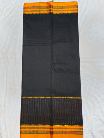 Handloom Pure Cotton Silk Satin Skirt Border - Black