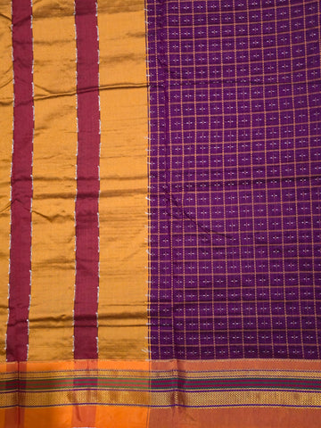 Handloom Pure Cotton Half Inch Box Star Saree - Pink