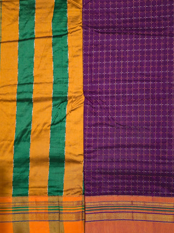 Handloom Cotton Silk Star Pattern Zeri Border Saree - Magenta