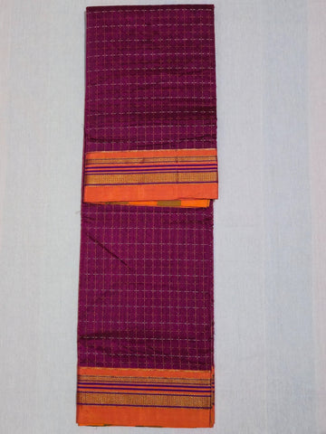 Handloom Cotton Silk Star Pattern Zeri Border Saree - Pink