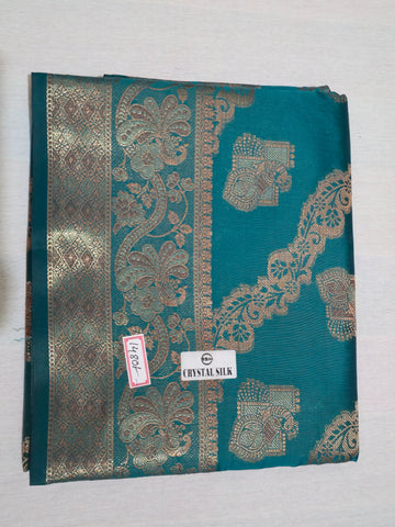 Banarasi Crystal Soft Silk Saree - Blue
