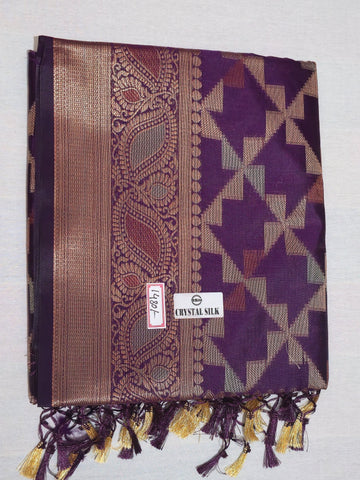 Banarasi Crystal Soft Silk Saree - Maroon