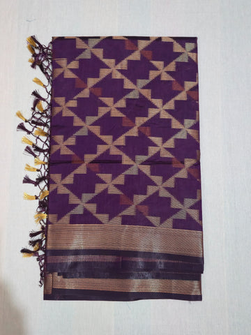 Banarasi Crystal Soft Silk Saree - Maroon