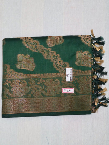 Banarasi Crystal Soft Silk Saree - Green