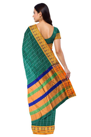Handloom Cotton Silk Narayanpet Saree - Light Green