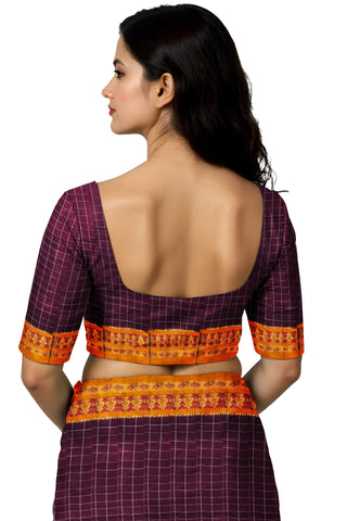 Handloom Cotton Silk Narayanpet Saree - Maroon