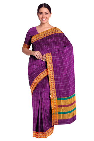 Handloom Cotton Silk Narayanpet Saree - Pink