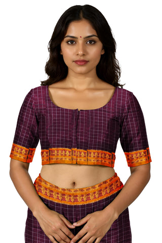 Handloom Cotton Silk Narayanpet Saree - Maroon