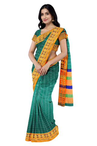 Handloom Cotton Silk Narayanpet Saree - Light Green