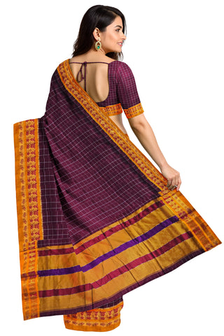 Handloom Cotton Silk Narayanpet Saree - Maroon