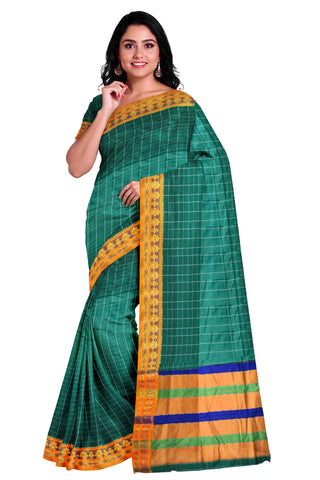 Handloom Cotton Silk Narayanpet Saree - Light Green