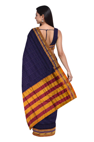 Handloom Cotton Silk Star Pattern Zeri Border Saree - Purple
