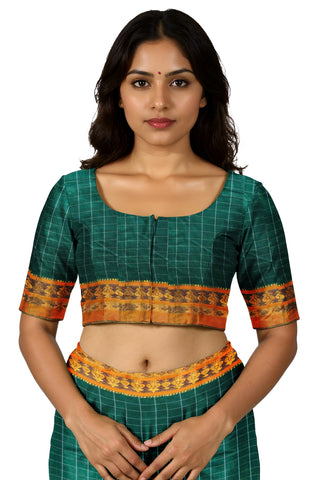 Handloom Cotton Silk Narayanpet Saree - Light Green