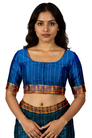 Handloom Cotton Silk Narayanpet Saree - Light Teal