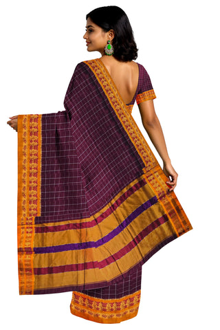 Handloom Cotton Silk Narayanpet Saree - Maroon